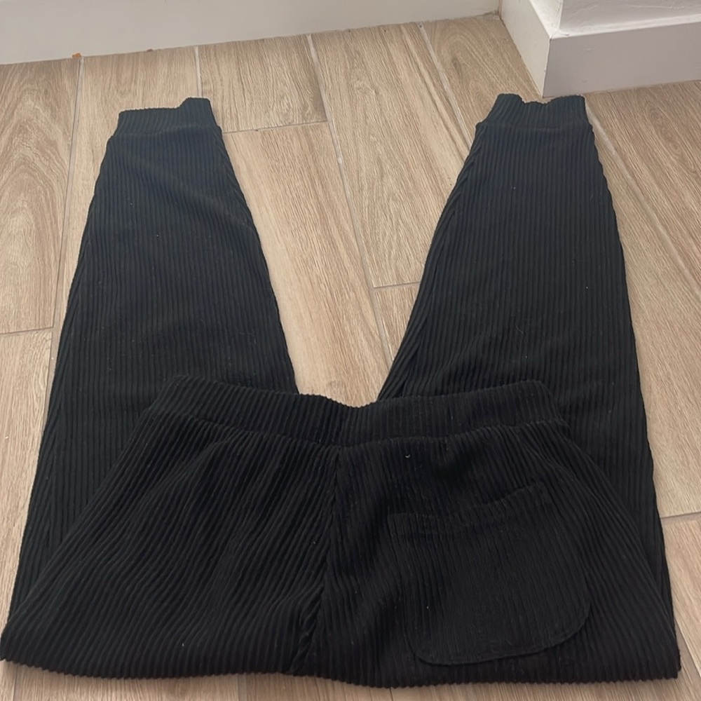 ALO YOGA Muse Ribbed HR Sweatpants Black Sz S - Picture 5 of 8